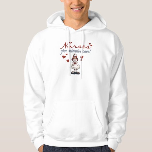 ナースは集中治療のTシャツおよびギフトを与えます パーカ (正面)