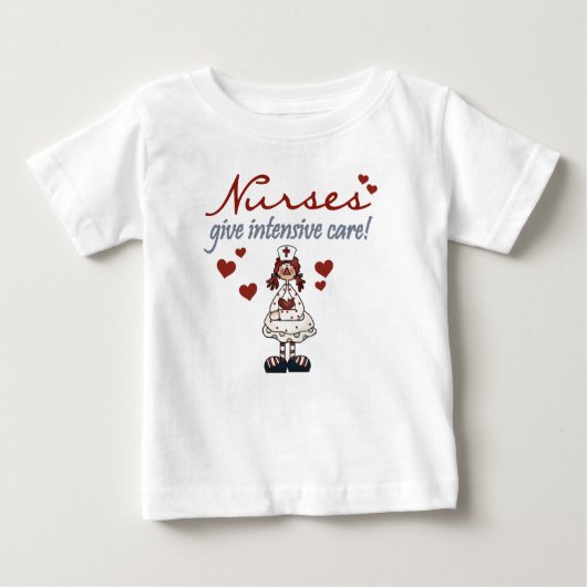 ナースは集中治療のTシャツおよびギフトを与えます ベビーTシャツ (正面)