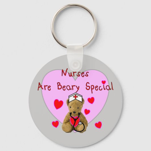 ナースはBEARY特別なテディベアのギフト キーホルダー (正面)