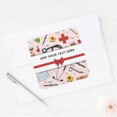 ナースまたはドクタパーソナライズされたーステッカー スクエアシール (封筒)