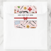 ナースまたはドクタパーソナライズされたーステッカー スクエアシール (バッグ)