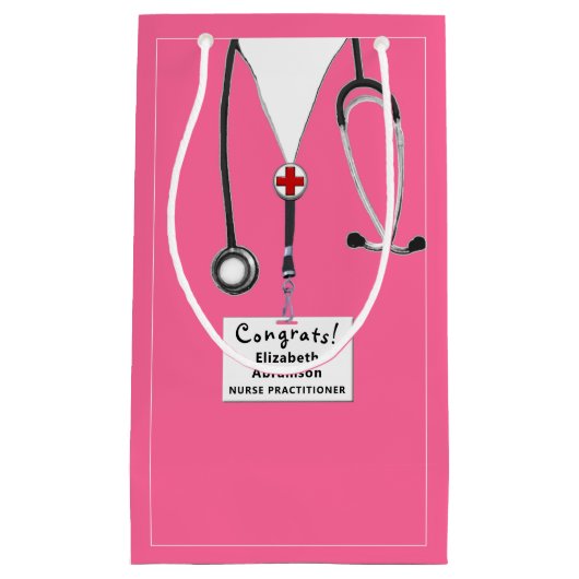 ナースまたはドクターおめでとうスモール抱き枕 スモールペーパーバッグ (正面)