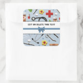 ナースまたはドクターパーソナライズされたスクエアステッカー スクエアシール (バッグ)