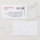 ナースまたは医師ハート名刺 名刺 (正面/裏面)