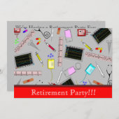 ナースまたは医療の退職 招待状 (正面/裏面)