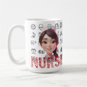 ナースをテーマにした医療専門のコーヒーマグ コーヒーマグカップ (左)