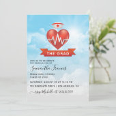 ナースをテーマにした卒業パーティー招待状 招待状 (スタンド正面)