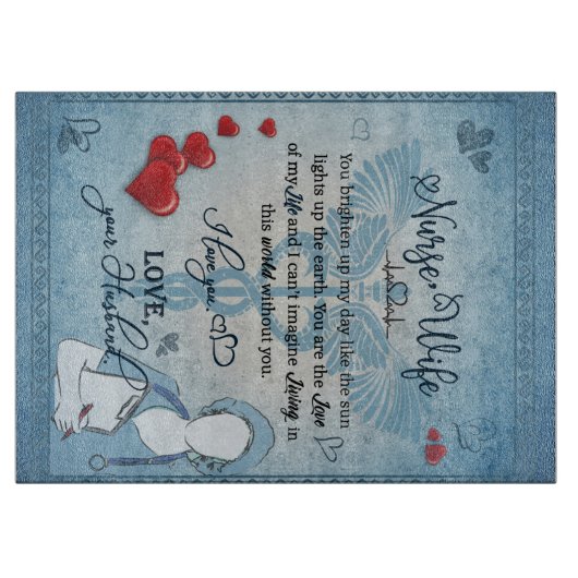 ナースを妻に毛布 カッティングボード (正面)