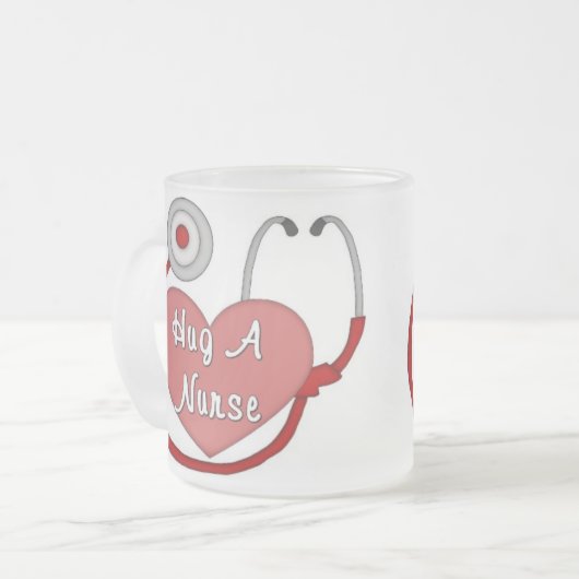 ナースを抱き締めて下さい フロストグラスマグカップ (正面左)