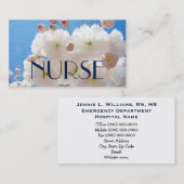 ナースを看護するナースの名刺の花 名刺 (正面/裏面)