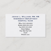 ナースを看護するナースの名刺の花 名刺 (裏面)