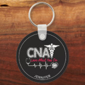 ナースアシスタント(CNA)キーパーソナライズされたチェーン キーホルダー (裏面)