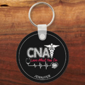 ナースアシスタント(CNA)キーパーソナライズされたチェーン キーホルダー (正面)