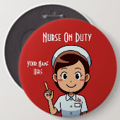 ナースアットワークコロッサル6インチラウンドボタン 缶バッジ (正面&裏面)