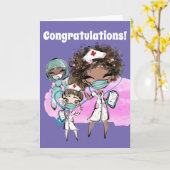 ナースアフリカ系アメリカ産のコビドマスク可愛い医師med カード (黄色い花)