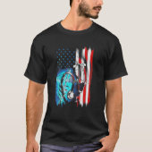 ナースアメリカ国旗ナースドクターメディカル4Th Of Ju Tシャツ (正面)