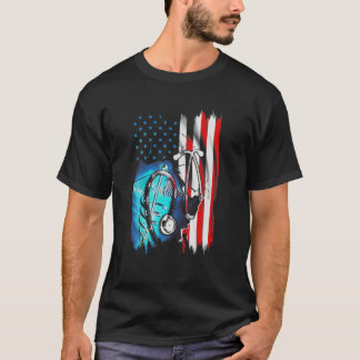 ナースアメリカ国旗ナースドクターメディカル4Th Of Ju Tシャツ