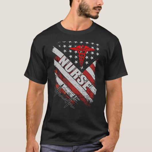 ナースアメリカ国旗 Tシャツ (正面)