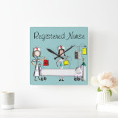 ナースアート時計「病院の部屋」 スクエア壁時計 (ホーム)
