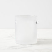 ナースイラストレーションピンクスクラブスありがとう フロストグラスマグカップ (中央)