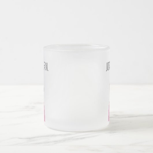 ナースイラストレーションピンクスクラブスありがとう フロストグラスマグカップ (中央)