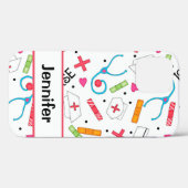 ナースウィムシーメディカルアートホワイトパーソナライズされたネーム Case-Mate iPhoneケース (裏面 (横))