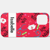 ナースウィムシーメディカルアートレッドパーソナライズされた名 Case-Mate iPhoneケース (裏面 (横))
