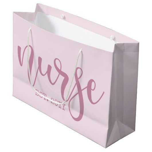 ナースエカスタムスト年生ナースRN卒業 ラージペーパーバッグ (正面アングル)
