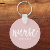 ナースエストカスタムタイポグラフィナースRN卒業 キーホルダー (正面)