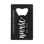 ナースエストカスタムタイポグラフィナースRN卒業 クレジットカード栓抜き (正面)