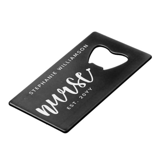 ナースエストカスタムタイポグラフィナースRN卒業 クレジットカード栓抜き (正面アングル)