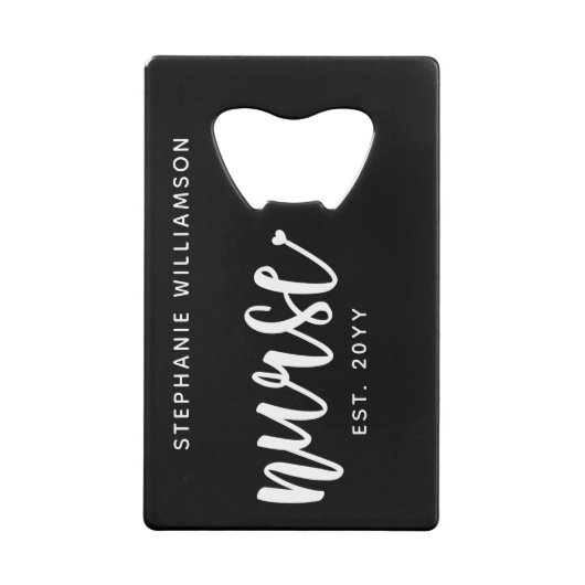 ナースエストカスタムタイポグラフィナースRN卒業 クレジットカード栓抜き (裏面)