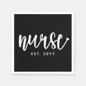 ナースエストカスタムタイポグラフィナースRN卒業 スタンダードカクテルナプキン (正面)
