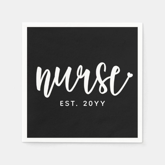 ナースエストカスタムタイポグラフィナースRN卒業 スタンダードカクテルナプキン (正面)