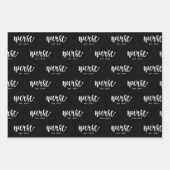 ナースエストカスタムタイポグラフィナースRN卒業 ラッピングペーパーシート (正面3)