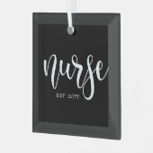 ナースエストカスタム年学生ナースRN卒業 ガラスオーナメント (正面左)