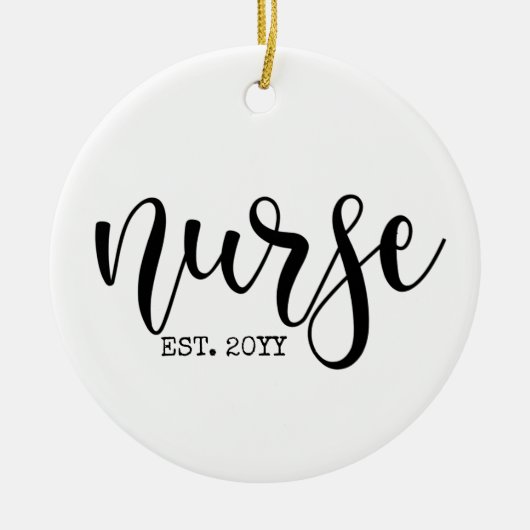 ナースエストカスタム年学生ナースRN卒業 セラミックオーナメント (正面)