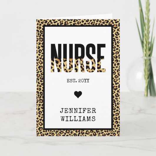 ナースエストパーソナライズされたチーターRN卒業 カード (正面)
