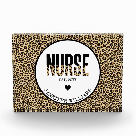 ナースエストパーソナライズされたチーターRN卒業 フォトブロック (正面)