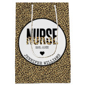 ナースエストパーソナライズされたチーターRN卒業 ミディアムペーパーバッグ (裏面)
