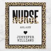 ナースエストパーソナライズされたチーターRN卒業 ワインラベル (シングルラベル)