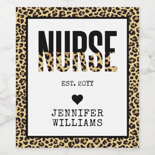 ナースエストパーソナライズされたチーターRN卒業 ワインラベル (シングルラベル)