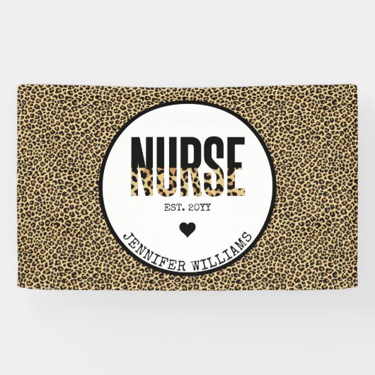 ナースエストパーソナライズされたチーターRN卒業 横断幕 (横)