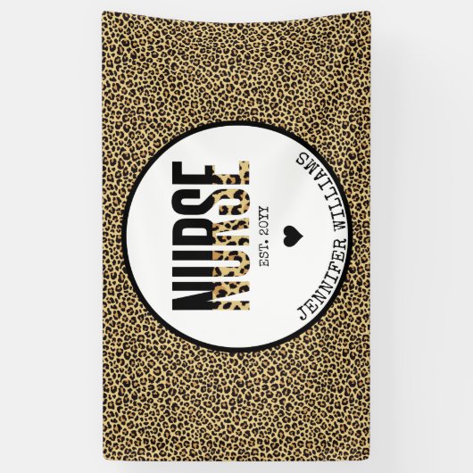 ナースエストパーソナライズされたチーターRN卒業 横断幕 (縦)