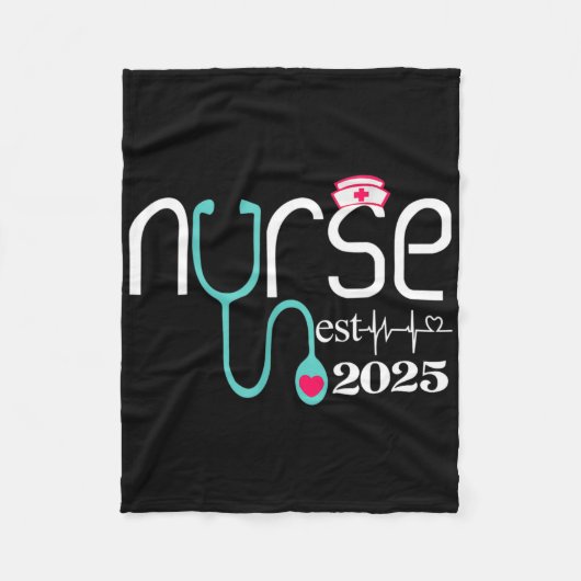 ナースエスト2025 Rn看護学校卒業卒業 フリースブランケット (正面)