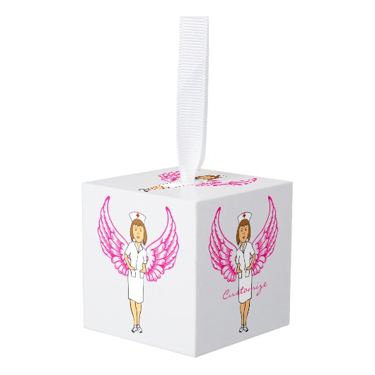 ナースエンジェルウィングスサンダー_コーブ キューブオーナメント (正面アングル)