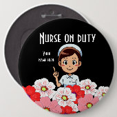 ナースオンDuty 3Bブラックボタン 缶バッジ (正面&裏面)