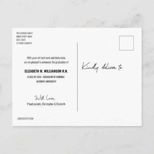 ナースカスタムの紹介の発表 案内ポストカード (裏面)