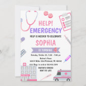 ナースカスタムドクターフリ誕生日 招待状 (正面)