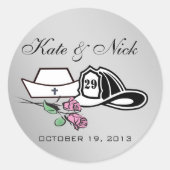 ナースカスタムファイアファイアファイターステッカー ラウンドシール (正面)